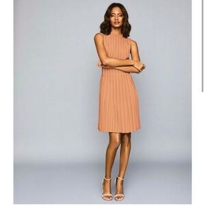 Reiss pleated blush dress